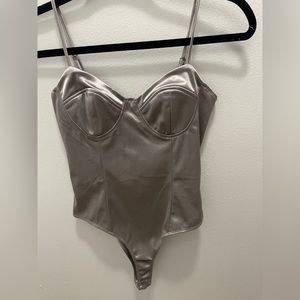 Forever 21 high quality silver bodysuit